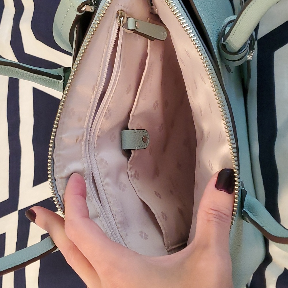 kate spade Margaux Medium Satchel handbag in hazy blue - Picture 7 of 8